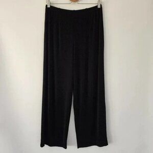 Chico's Travelers Black Stretch Slinky Crinkle Knit Pull-on Pants Size 2 / L 12